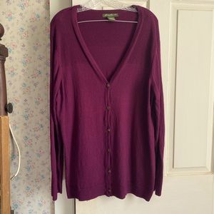 Purple Eddie Bauer Cardigan